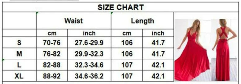 Sexy Women Multiway Wrap Convertible Boho Maxi Club Red Dress Bandage Long Dress Party Bridesmaids Infinity Robe Longue Femme - Seprincess