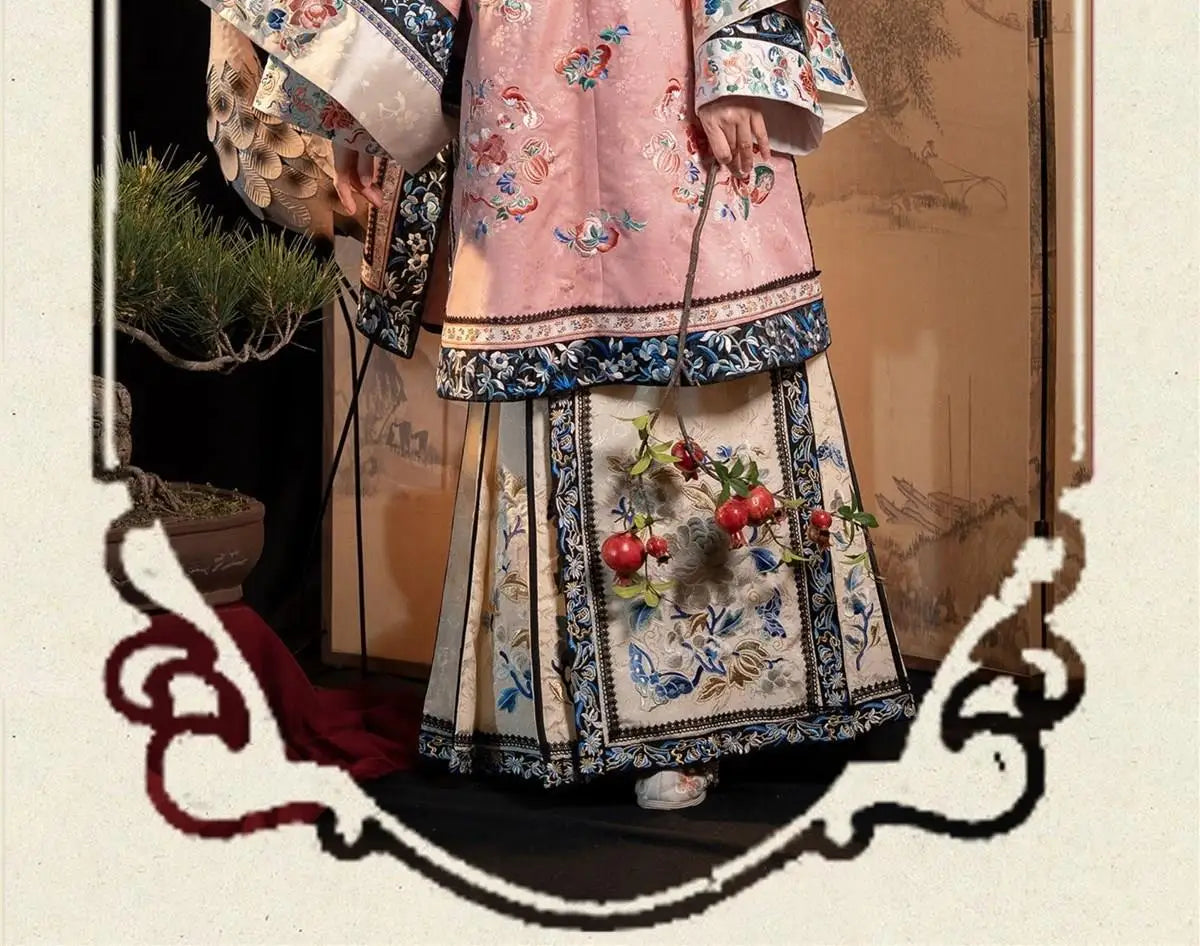 Retro Chinese Hanfu Dress Luxury Women Qing Dynasty Flower Printing Stage Costumesclothes Traditional Cheongsam Qipao Cospaly - Seprincess