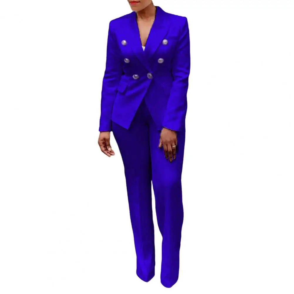 2022 Women's Elegant Casual Fashion 2 Piece Set Blazer + Pants Ladies Business Suits Office Wear Female Trouser Pant Suit - Seprincess