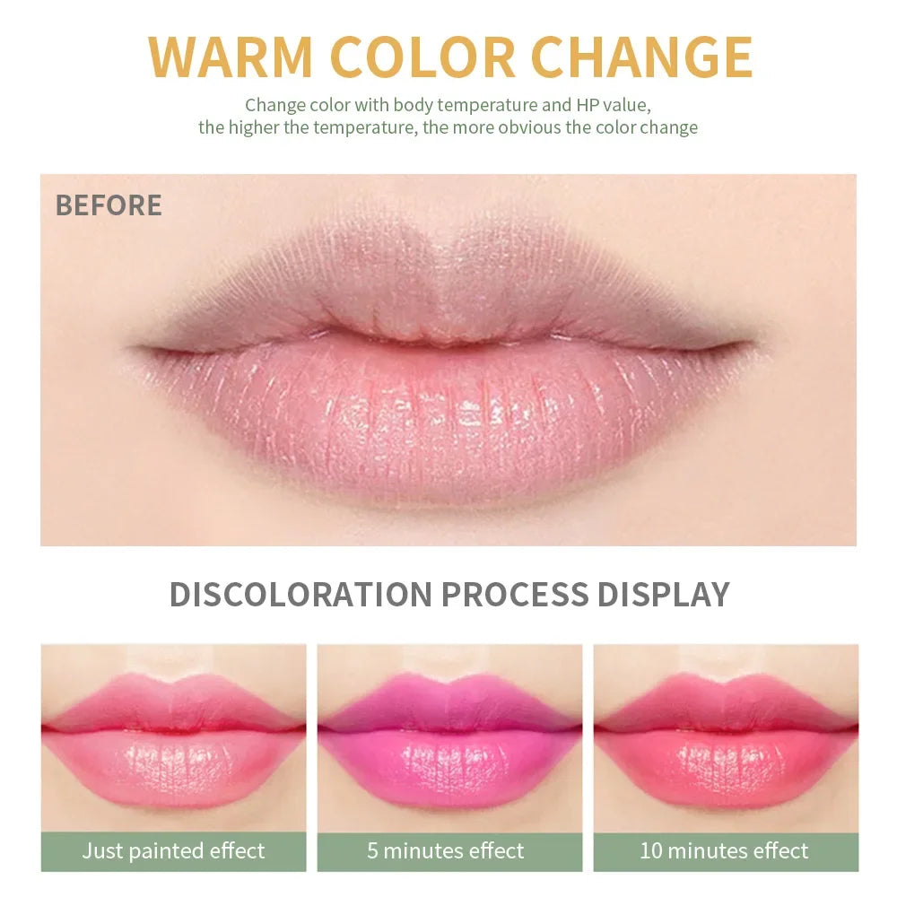 Moisturizing Aloe Vera Lipstick Temperature Color Changing Lip Balm Lasting Nourishing Lip Care Anti-drying Exfoliating Lipstick - Seprincess