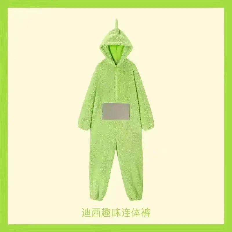 Cute Kids Adult Teletubbies Costumes Soft Long Sleeves Piece Pajamas Costume Lala Home Clothes Cosplay Unisex Hallowe Party Wear - Seprincess