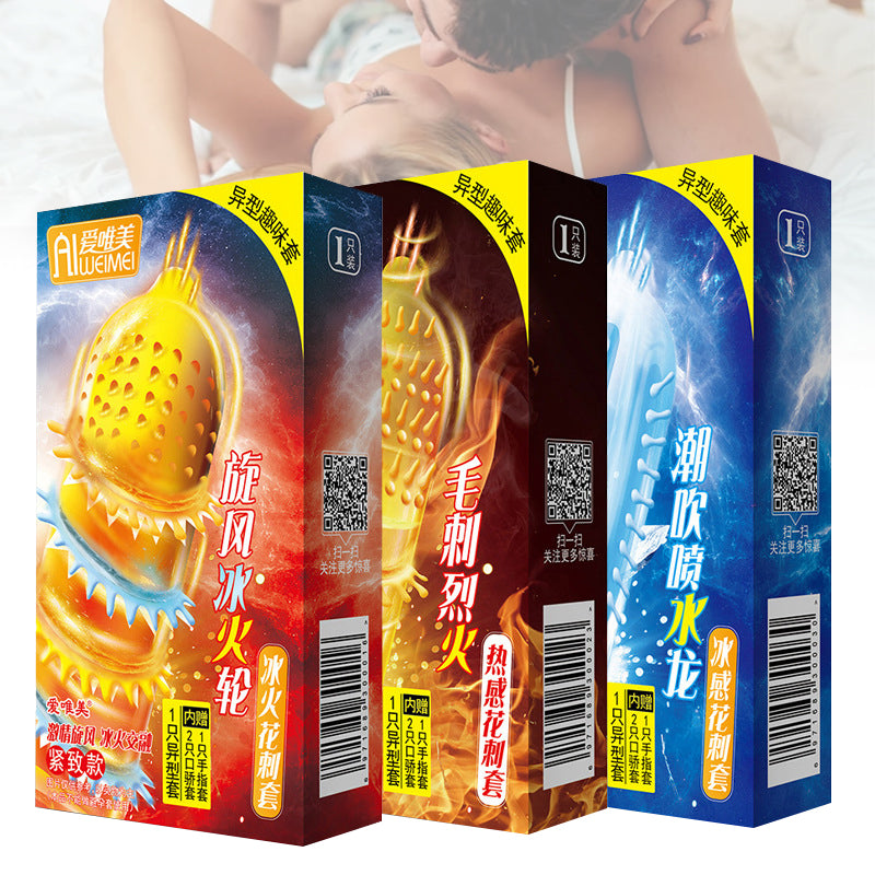 Special Dotted Condoms 4Pcs Lubrication Ultrathin Sex Toys Ice and Fire Feeling Sexshop Penis Sleeves for Men Sex - Seprincess