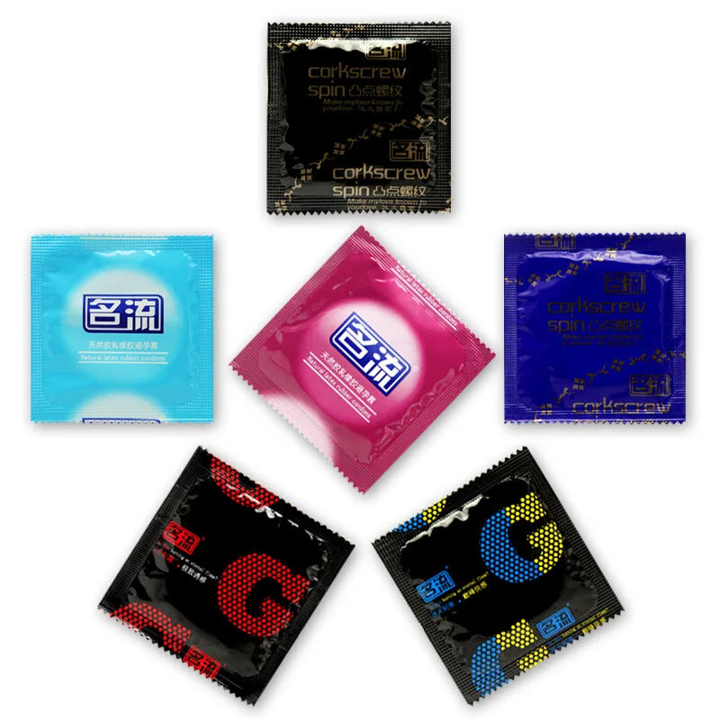 24pcs Multipack Condoms for Men Delay Ejaculation Ultra Thin Sensitive Dotted Ribbed Condom Mutual Climax Sexy Toys for Couples - Seprincess