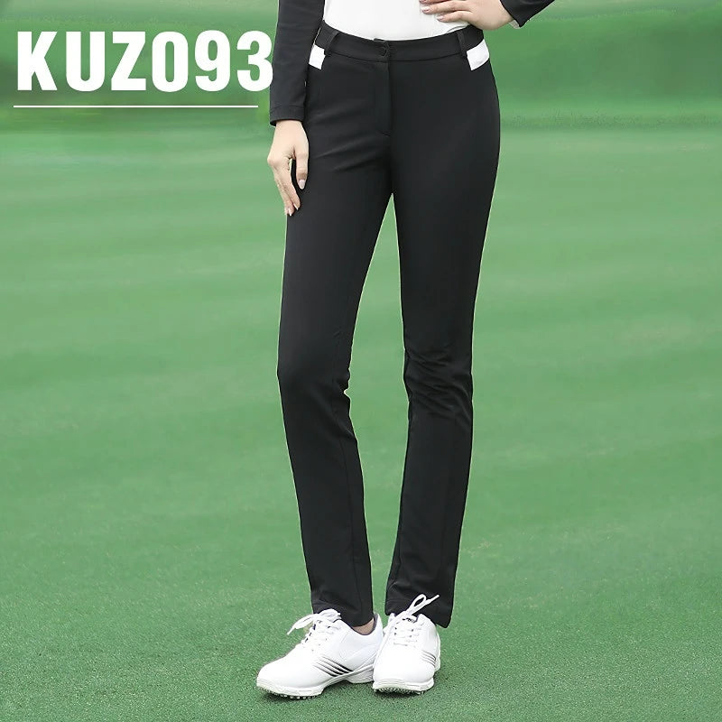 PGM Autumn Winter Ladies Golf Pants Women High Elasticity Sport Trousers Slim Fit Golf/Tennis Pants Warm Windproof Golf Clothing