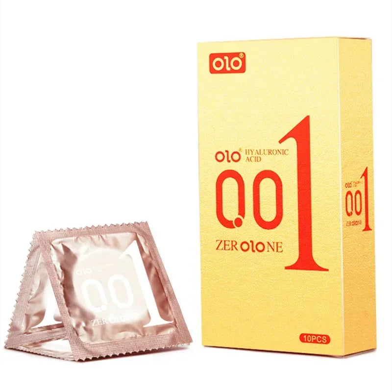 OLO 0.01 Ultra Thin Condoms For Men Long Sex Ejaculation Delay Ice Hot Feeling Latex Condom Penis Sleeve Sex Toys For Adults 18