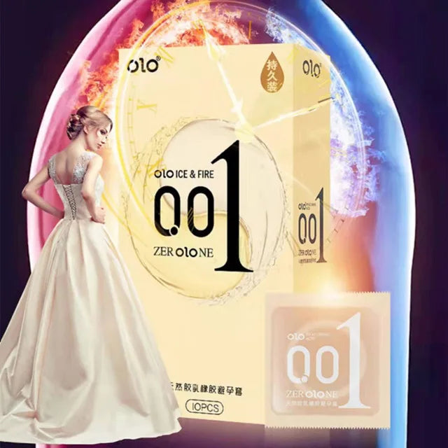 OLO ULTRA THIN CONDOM 0.01 Feeling Penis Sleeve Hyaluronic Acids Rubber latex Ejaculation Delay dotted Condoms intimate sex toy