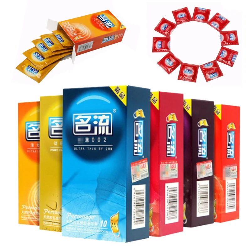 10pcs MingLiu Condoms Natural Latex Penis Sleeve Intimate Goods Sex Products Delay Time Condones Contraception For Men Sex Toys - Seprincess