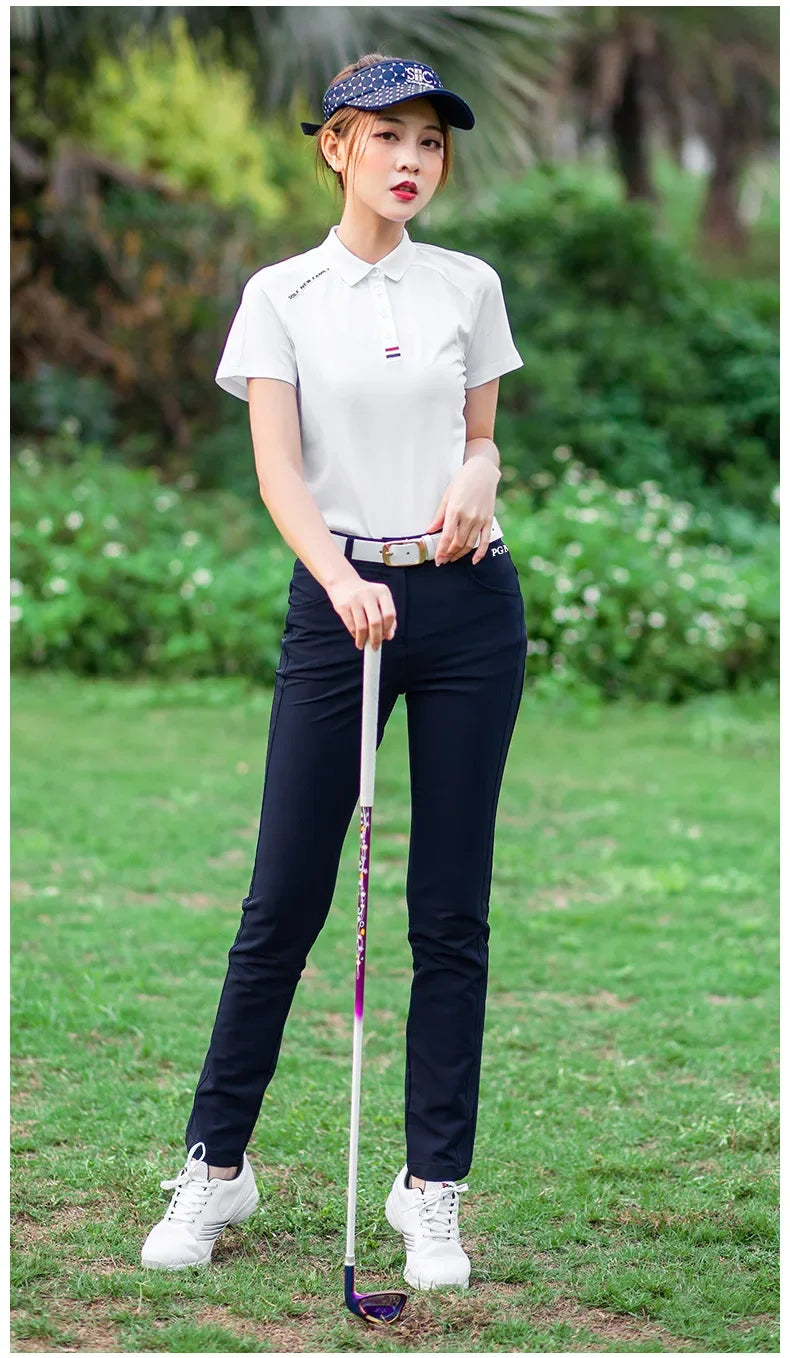 PGM Women Golf Pant Summer Spring Golf/Tennis Pants High Elastic Ladies Trouser Breathable Slim Quick Dry Pants XS-XL KUZ069