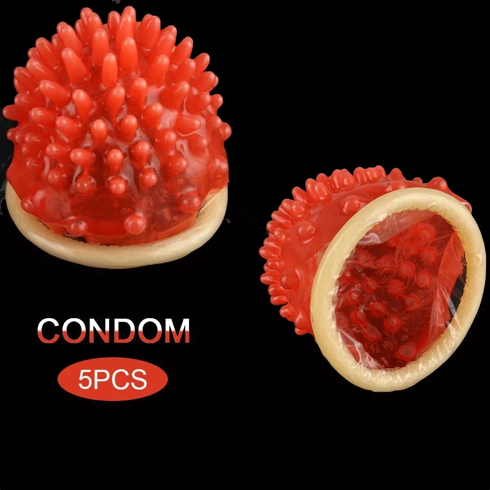 Coral Ultra Thin Condom Sex Toys For Men Dotted Spike Latex Vaginal Stimulation Massage Condoms Penis Sleeve Adults Sex Products - Seprincess