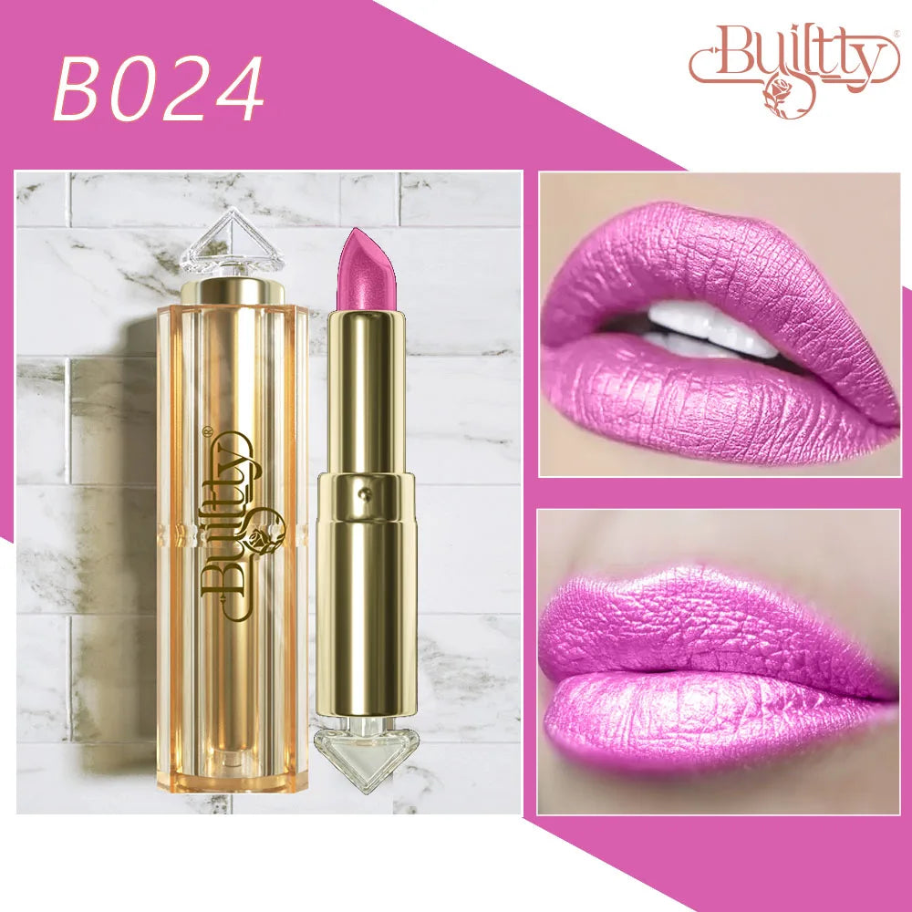 12 Colors Korea Matte Glitter Lipstick Pink Nude Matte Gliter Waterproof Kissproof Glitter Flip Lipstick Orange Dropshipping - Seprincess