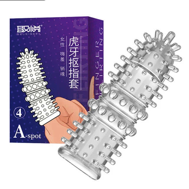 G-spot Finger Condoms Vaginal Stimulation Sex Toys For Man Woman Les Big Spikes Finger Sleeve Clitoris Massage Adult Sex Product - Seprincess