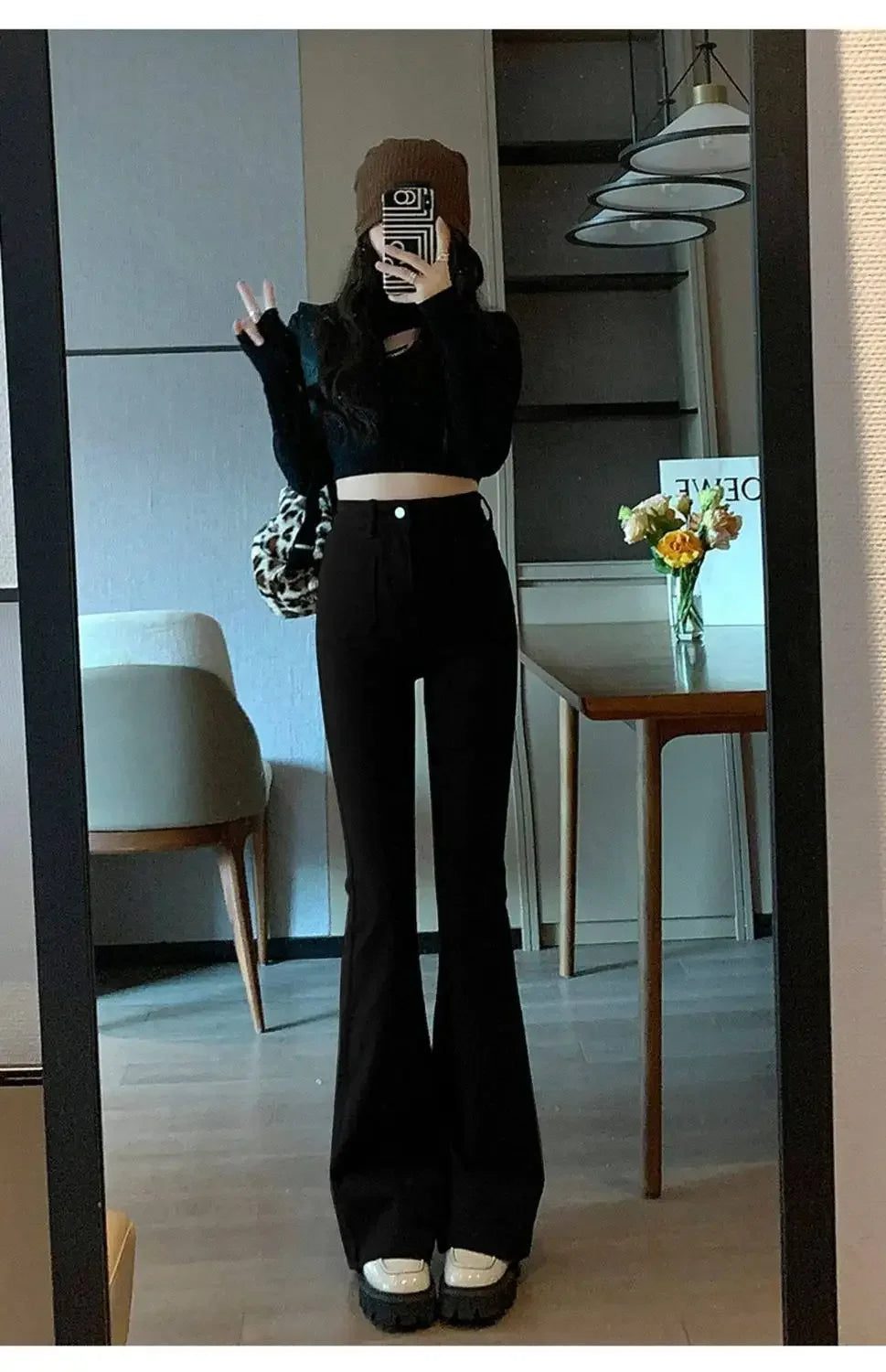 Vintage High-waisted Slimming Jeans Women's Autumn Winter New Style Versatile Long Pants Flattering Slim Fit Smooth Silhouette