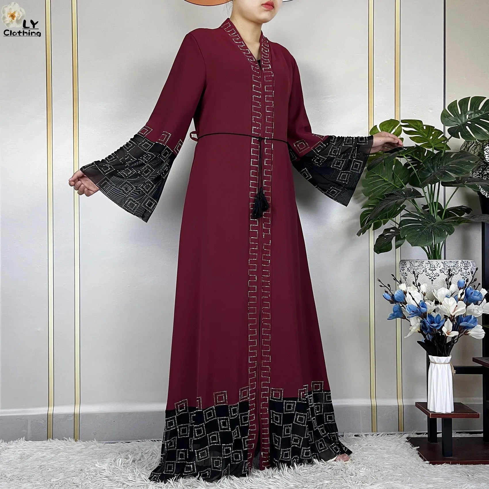 2024 For Women Elegant Dresses Dubai Party Outfits Long Sleeved Chiffon Dashiki Muslim Women Robe Open African Abaya Clothing - Seprincess