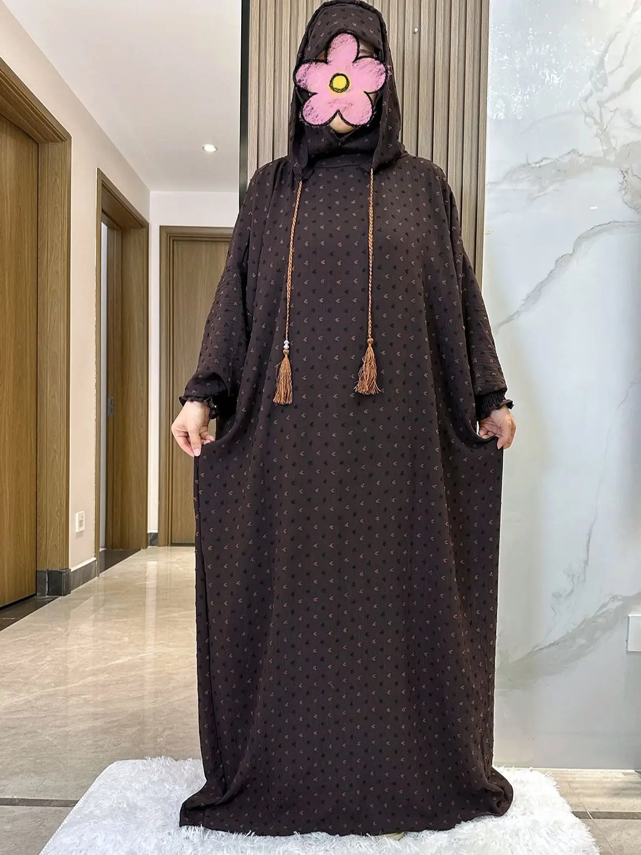 New Ramadan Muslim Two Hats Abaya Dubai Turkey Islam Prayer Clothes Solid Cotton Fabric Dresses Islam Women Dress Kaftan - Seprincess