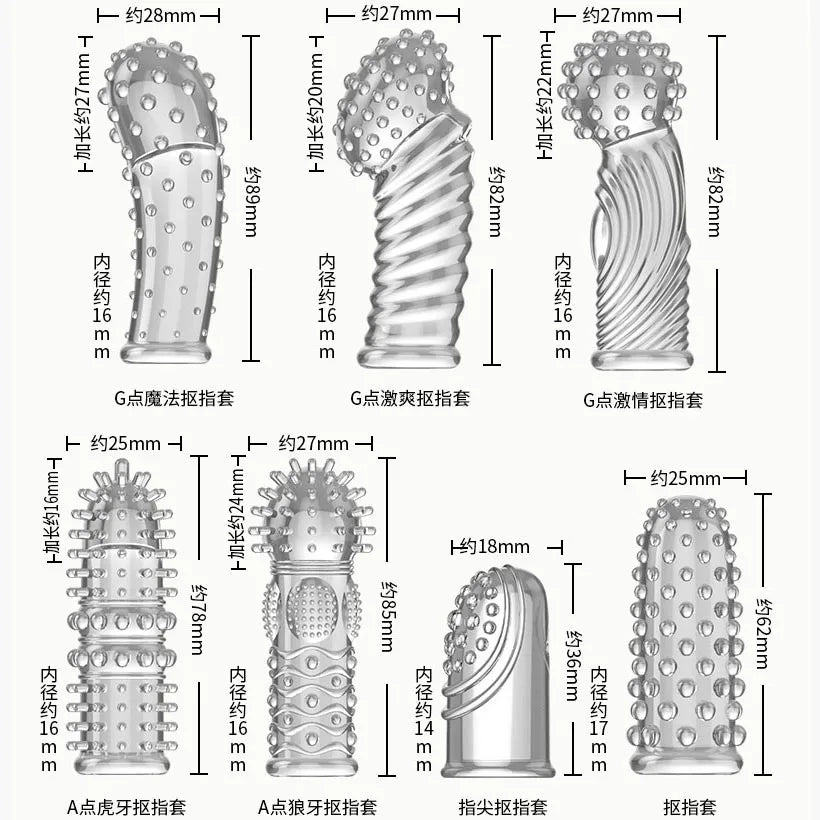 G-spot Finger Condoms Vaginal Stimulation Sex Toys For Man Woman Les Big Spikes Finger Sleeve Clitoris Massage Adult Sex Product - Seprincess