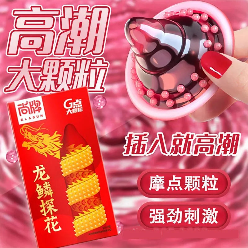 Super Dotted Large Spiked Condom Sex Toys Adult Supplies Natural Rubber Special Condoms Lubricated Penis Sleeve Sex Shop For Men