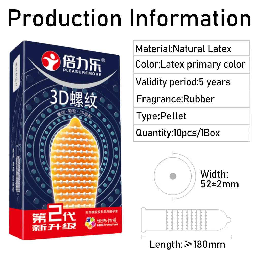 5D Dotted Condoms Thread Ribbed G-Point Latex Ultra Thin Condom Orgasm Contraceptives Stimulate Vaginal Penis Sleeves Sex Toys - Seprincess