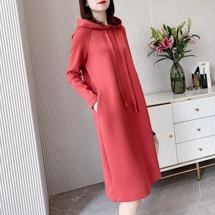 Women's Loose Casual Long Sleeve Hooded Dress Elegant Winter Party Warm Dresses For Women - Seprincess