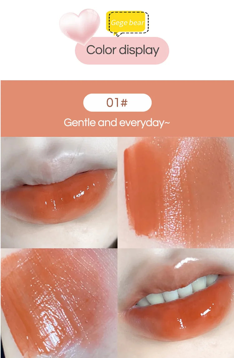 Silky Glossy Lipstick Gege Bear Pump Lips Moisture Water Bomb Comfortable Ultra Sheen Non-Stick Cup Lip Balm - Seprincess