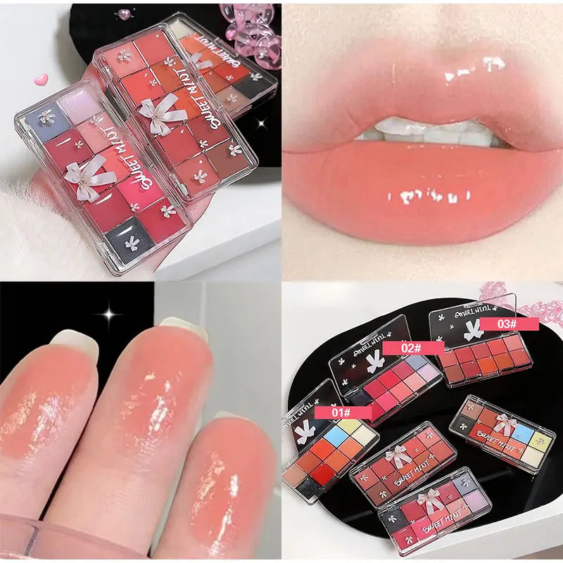 10 Color Lipstick Color Matching Lip Jelly Plate Naturally Moisturizes And Not Easy Stick The Glass Mirror Mouth Red Lip Glaze - Seprincess