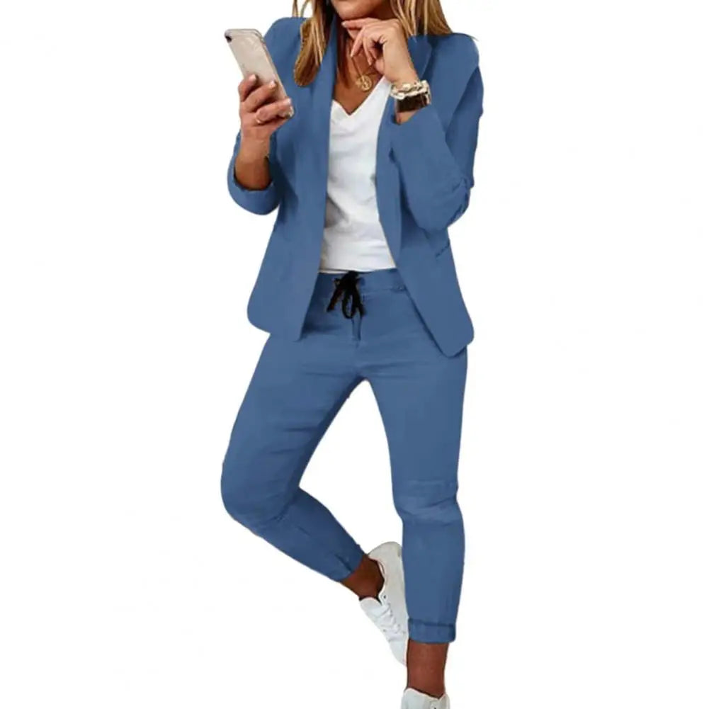 2023 Women Fashion Two Pieces Sets Office Wear Blazers Coat And Pants Female - Seprincess