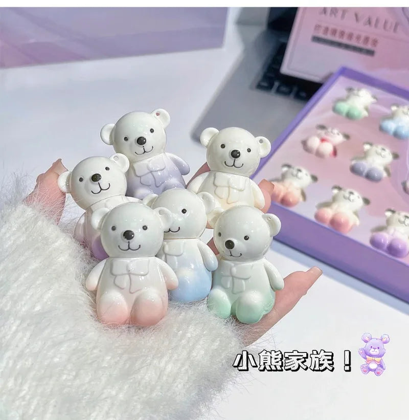 Bear Family Matte Lipstick Set High Quality Cute Makeup Waterproof Cosmetics Gift Beauty Ornaments Necklace - Seprincess