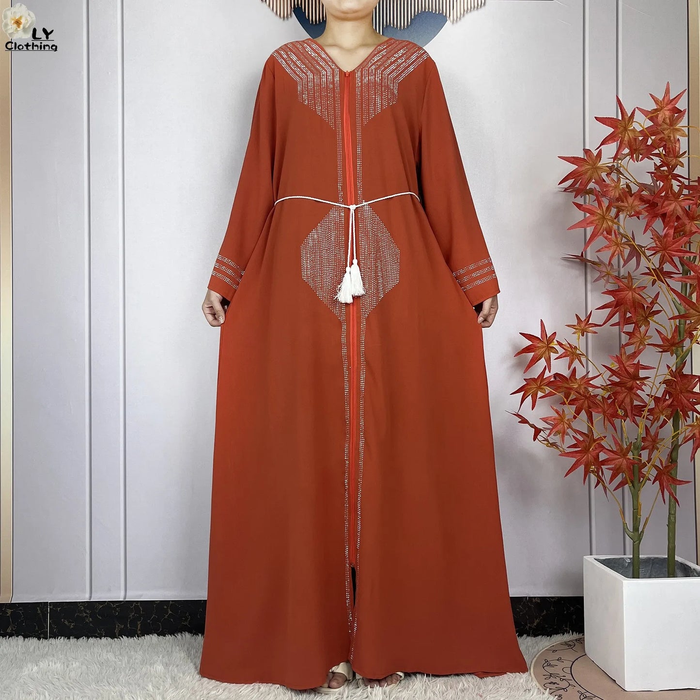 2024 For Women Elegant Dresses Dubai Party Outfits Long Sleeved Chiffon Dashiki Muslim Women Robe Open African Abaya Clothing