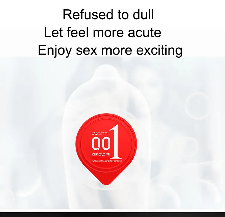 OLO Ultra Thin Condom 0.01 Feeling Penis Sleeve Hyaluronic Acids Rubber Latex Ejaculation Delay Condoms Intimate Sex Toy Product