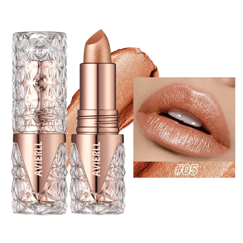 Glitter Lipstick Velvet Quicksand Gold Lip Gloss Moisturizing Silky Long Lasting Waterproof Pearlescent Fine Shine Lipstick - Seprincess