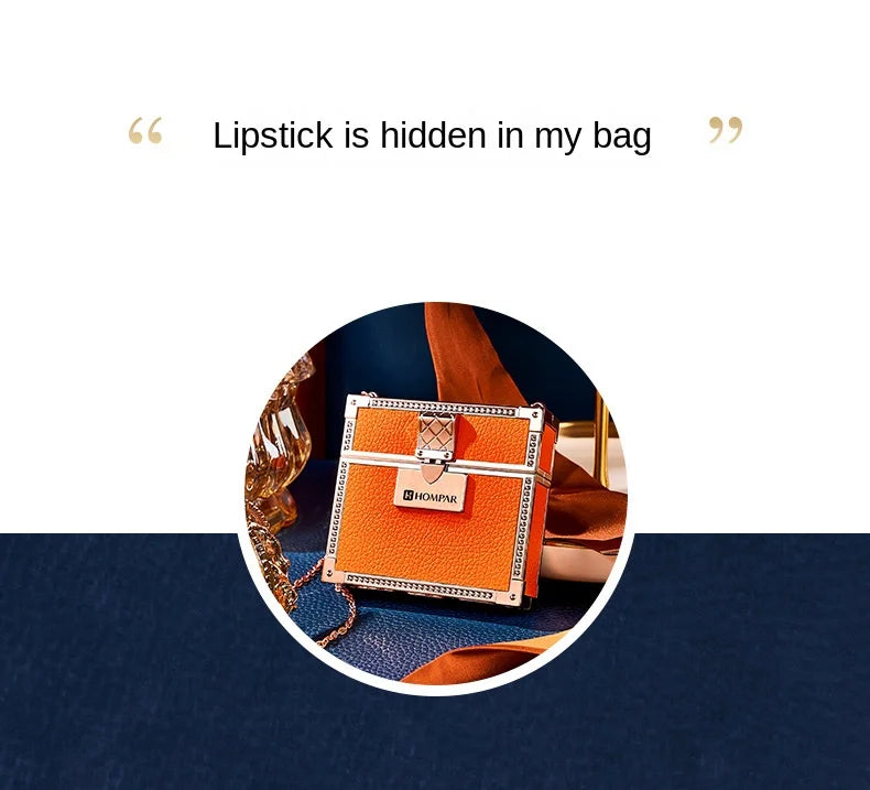 Leather Bag Bright Color Velvet Lipstick Set Small Sachet Chain Gift Box Three Pack Matte Moisturizing - Seprincess