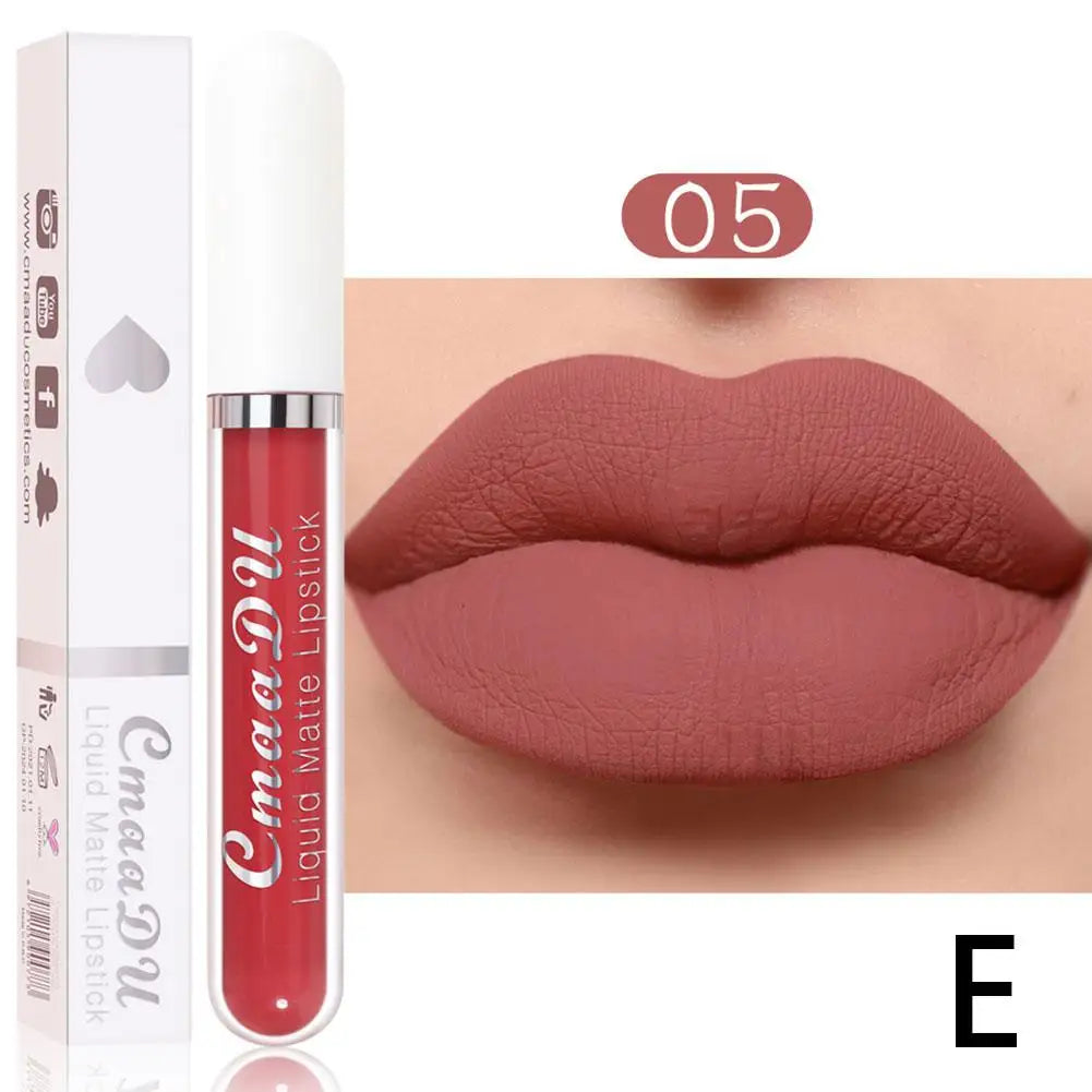 18 Color Waterproof Liquid Matte Lipstick Long Lasting Sexy Red Moisturizing Lip Gloss Velvet Non-Stick Lip Tint Makeup Cosmetic - Seprincess