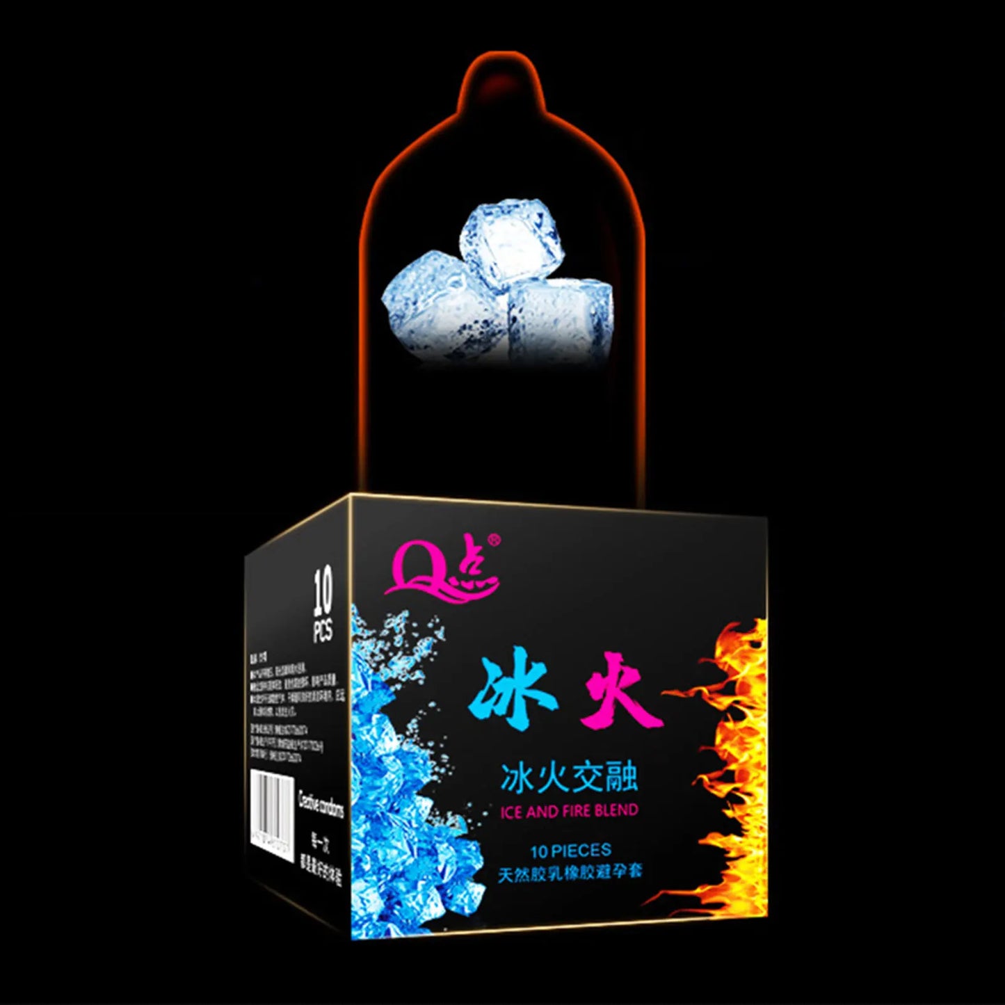 10pcs Ultra-Thin Condoms Large Particles Dotted Ribbed Ice and Fire Feeling Extra Lubricated High Sensitivity Sexshop for Men 18 - Seprincess