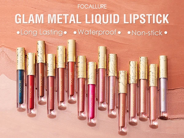 FOCALLURE 15 Colors Glitter Liquid Lipstick Waterproof Long Lasting Metal Diamond Lip Glosses Shiny Lip Tint Makeup Cosmetics - Seprincess