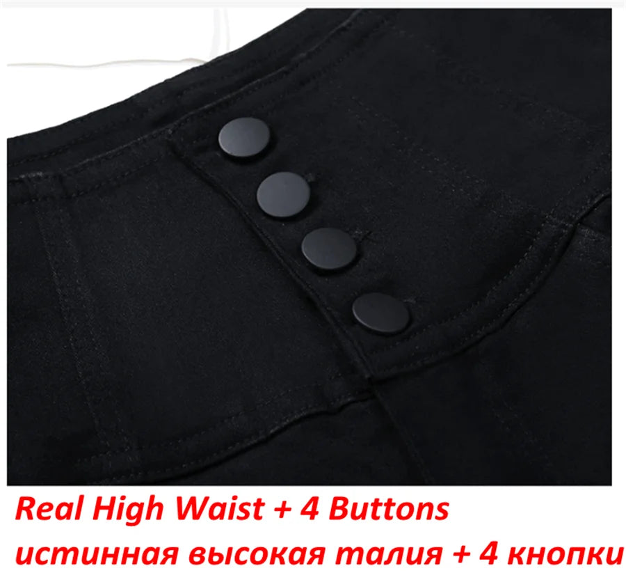 Button Fly Jeans High Waist Front for Women Tummy Control Stretch Denim  Black Petite XS - 4XL  Dress Pants With Pocket ouc433