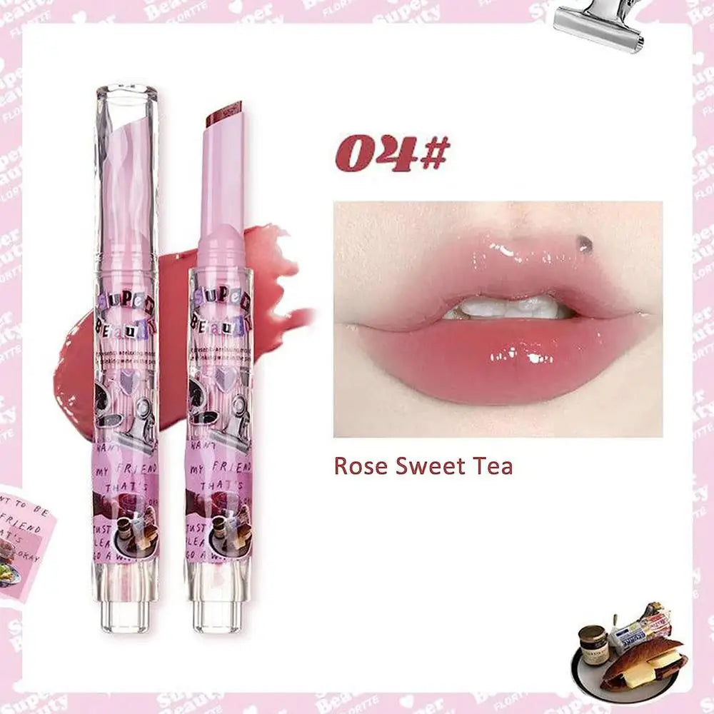 1pcs Flortte Love Shape Lipstick Flower Jelly Water Lip Gloss Clear Light Hydrating Lip Tints Non-stick Cup Korea Cosmetic - Seprincess