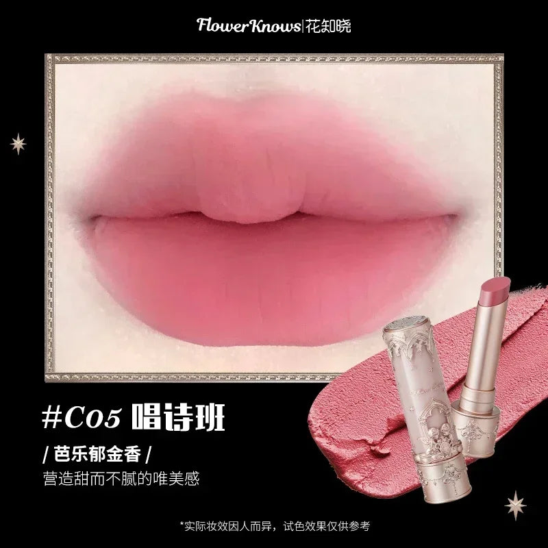 Flower Knows Swan Ballet Little Angel Collection Lipstick Velvet Matte Waterproof Lip Stick Vegan Long Lasting Lip Gloss Korean