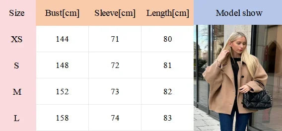 Chic Solid Single Breasted Women Woolen Coat Elegant Lapel Long Sleeve Loose Coats Female Fashion Autumn Warm Streetwear 2024 - Seprincess