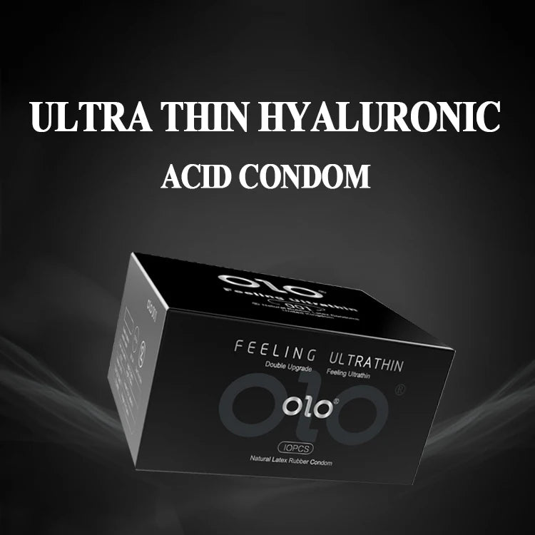 OLO Ultra Thin Condom 0.01 Feeling Penis Sleeve Hyaluronic Acids Rubber Latex Ejaculation Delay Condoms Intimate Sex Toy Product - Seprincess