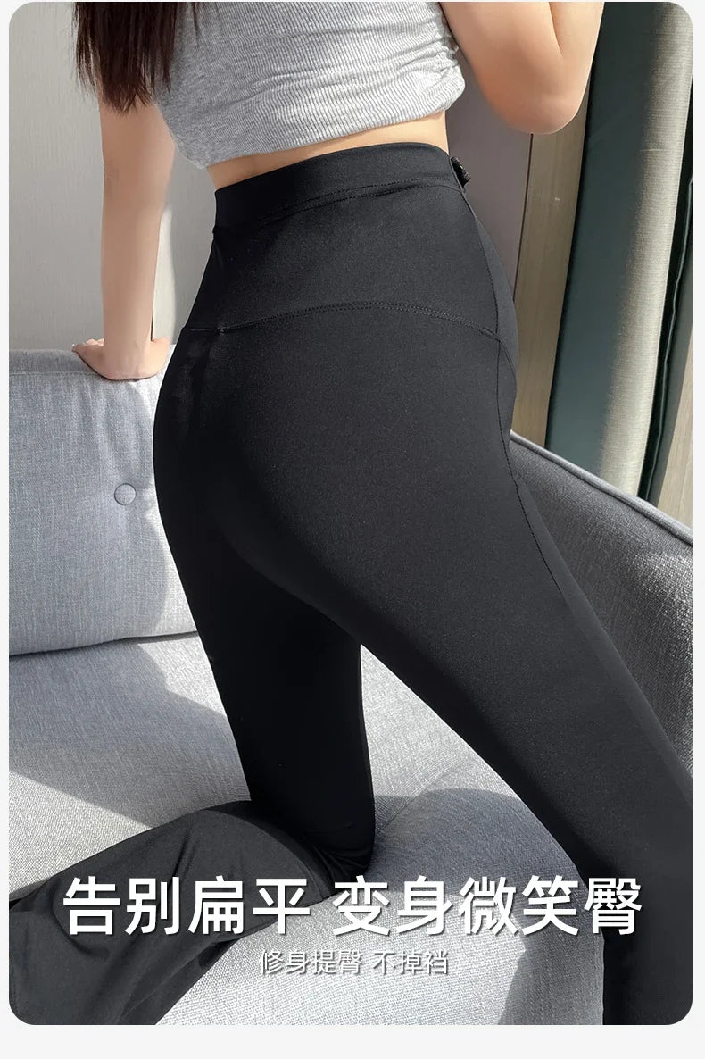 Boot Cut Nylon Legging for Maternity Spring Summer Adjustable Elastic Waist Pants for Pregnant Women Hot Slim Fit Pregnancy Wear