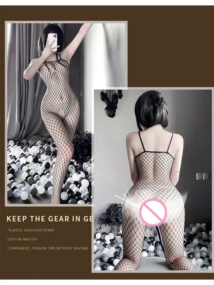 Bodysuit Net clothing jumpsuit with exposed breasts tight binding fetish sexy lingere outfit sexy shoopy sex toys Sexy women xxx - Seprincess