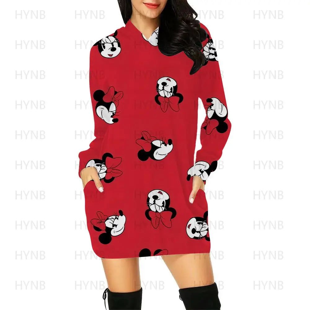 Mini Dress Elegant Dresses for Women Disney Prom Minnie Mouse Luxury Party Hoodie Long Sleeves 2024 Mickey Woman Clothes Kawaii - Seprincess