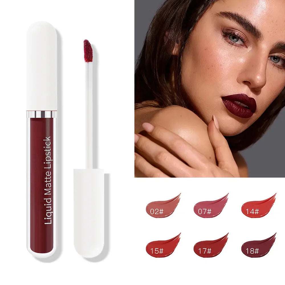 Matte liquid lipstick Waterproof sexy velvet lip glaze Long lasting moisturizing lipstick Velvet Long Lasting Matte Lip Gloss - Seprincess