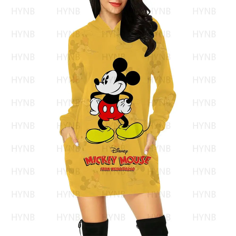 Mini Dress Elegant Dresses for Women Disney Prom Minnie Mouse Luxury Party Hoodie Long Sleeves 2024 Mickey Woman Clothes Kawaii - Seprincess