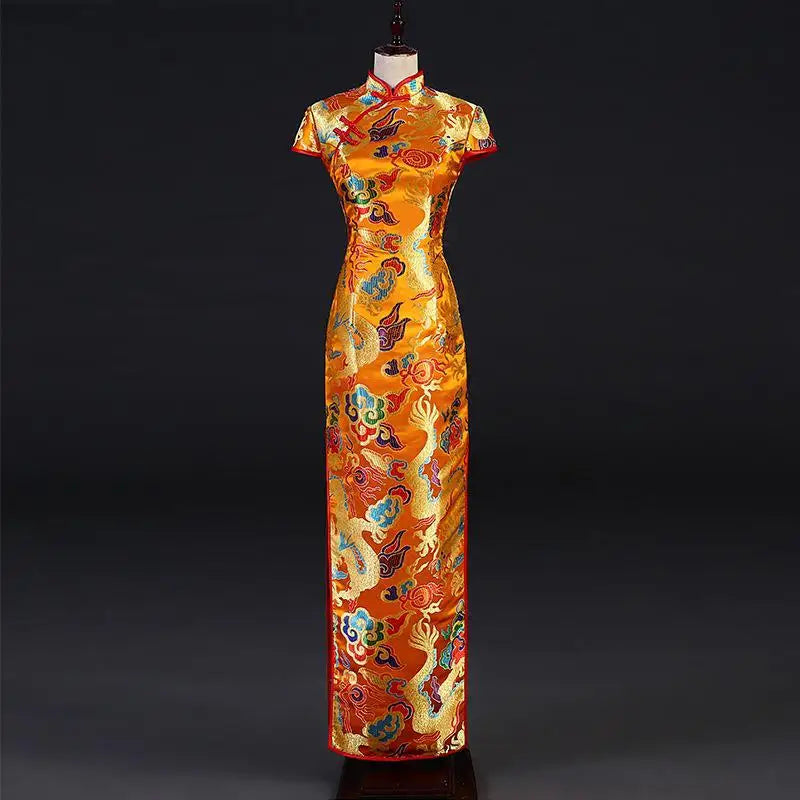 XS-3XL Elegant Women Novelty Long Qipao Exquisite Chinese Party Dress Sexy Slim Improve Cheongsam Vintage Oriental Dresses - Seprincess