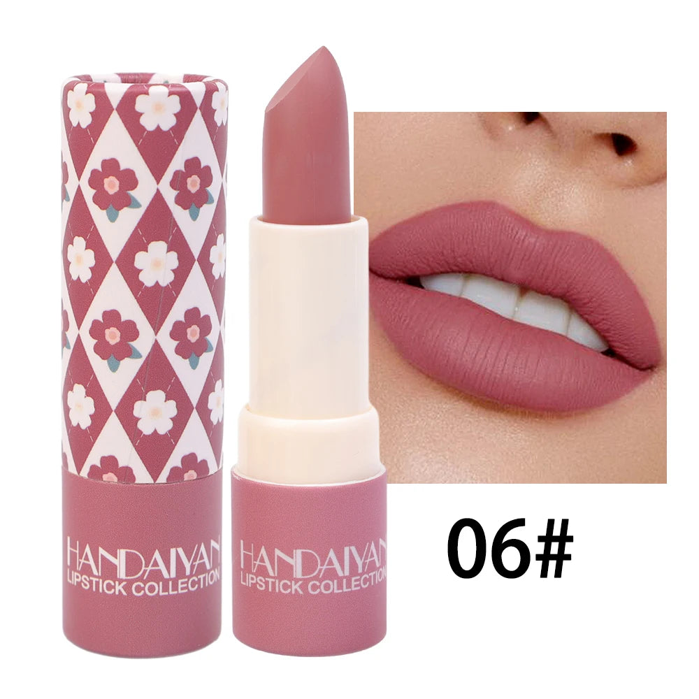 Rose Pink Nude Matte Velvet Lipstick Color Rendering Lasting Non-stick Cup Sexy Lipsticks Waterproof Beauty Lips Makeup Cosmetic - Seprincess