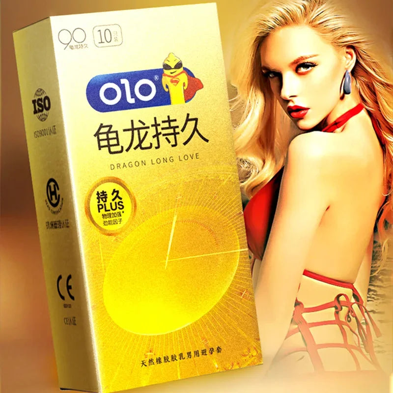 10PCS Super Lasting Condoms for Men Delay Ejaculation Penis Sleeve Dotted Glans Condom Extend Time Erotic Product Adult Sex Toys - Seprincess