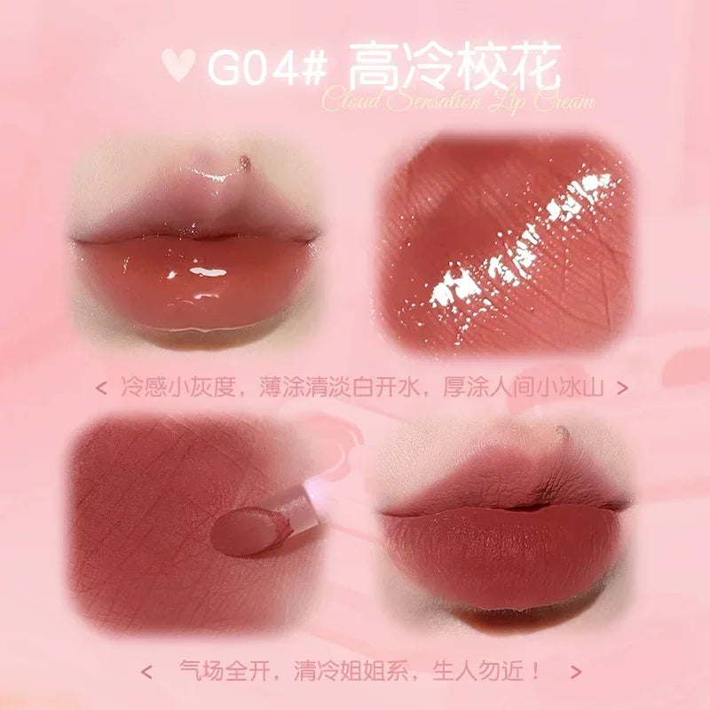 GOGO TALES Double Lip Gloss Mirror Finish Nude Color Korean Lipstick Matte Non-Sticky Lip Mud Long-Lasting Vegan Makeup - Seprincess