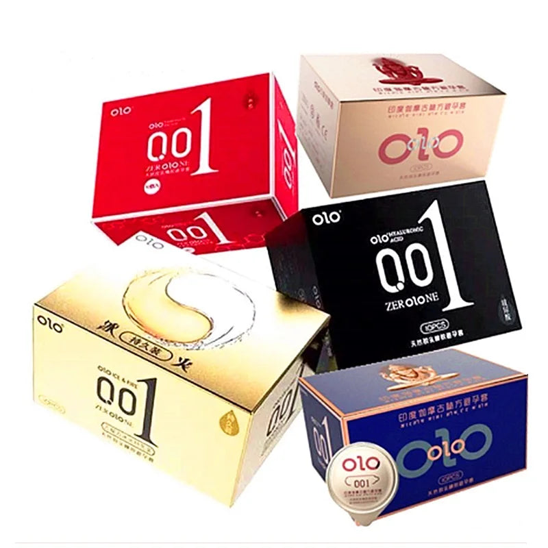 OLO Indian Delay Oil Condom Lasting Penis Sleeves Adult Sex Toys For Men Dotted Thin Ice Fire Feeling Condoms Cock Sex Supplies - Seprincess