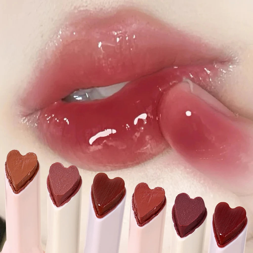 Transparent Lip Glaze Flower Honey Jelly Lipstick Pen Waterproof Non-stick Cup Heart-shaped Lip Gloss Korea Women Lips Makeup - Seprincess