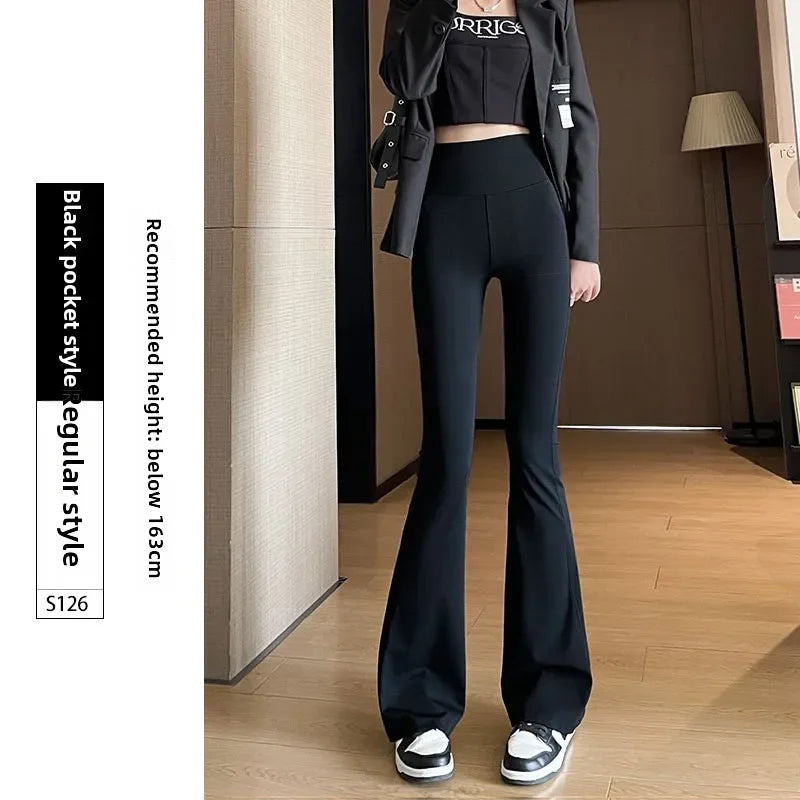 2025 New Women's Flare Leggings High Waist Wide Leg Yoga Pants Slim Seamless Fitness Workout Tights Gym Sports Trousers Clothing